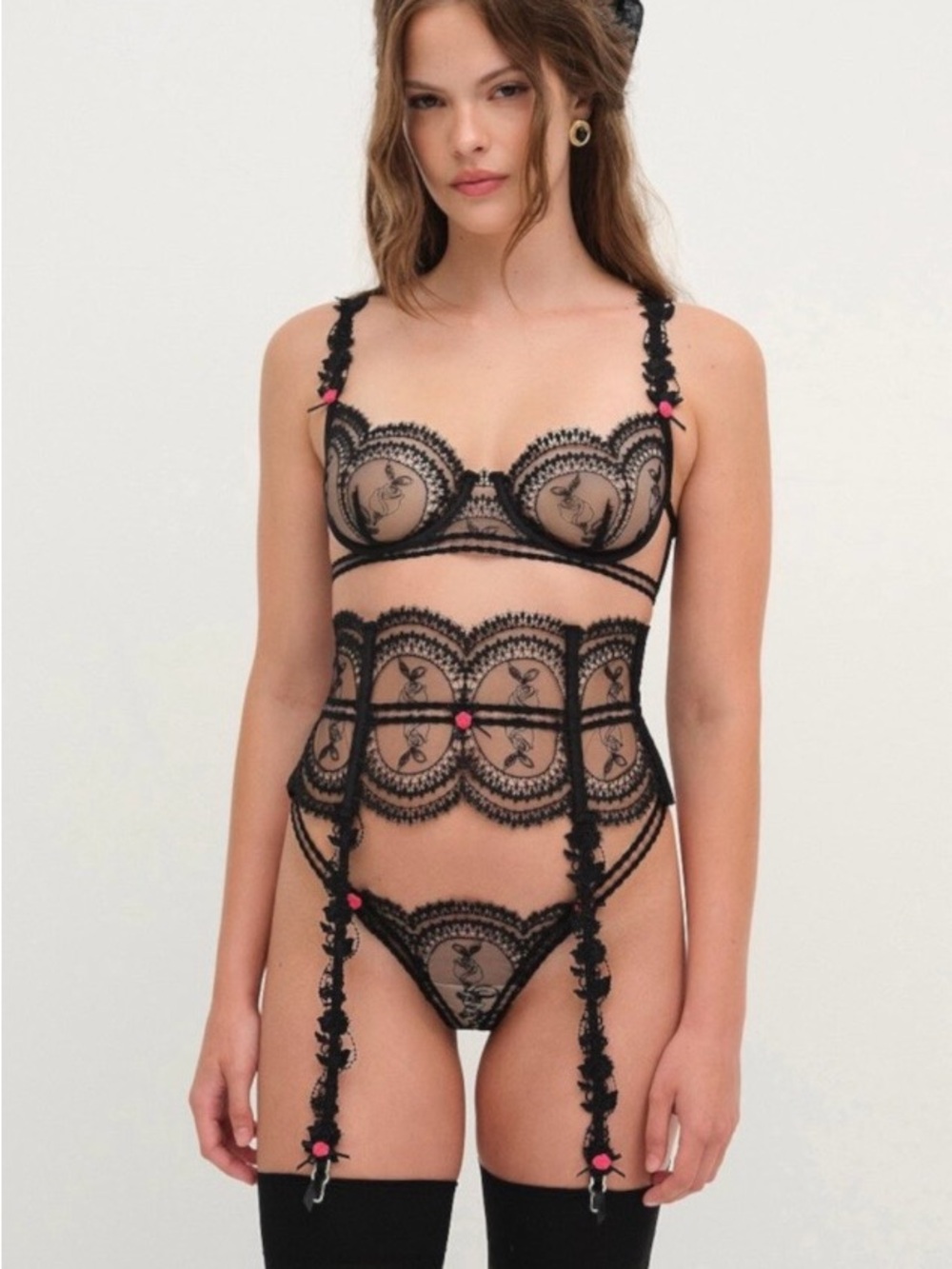 For love and lemons Roxanne 3 piece lingerie set